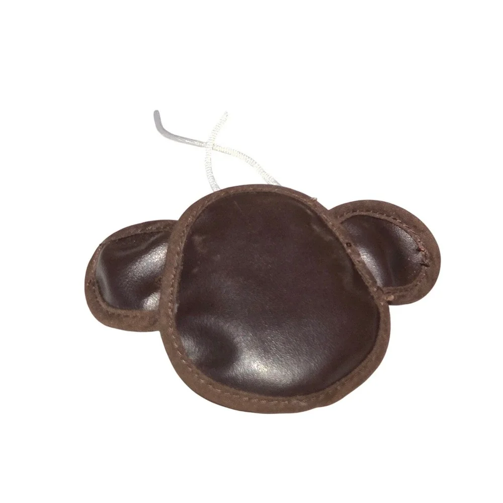 Brown Faux Leather Bear Face Eye Patch Kids Elastic Strap Novelty